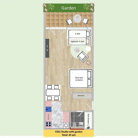 Alpine With Ac, Garden Terrace And Much Privacy 公寓 *