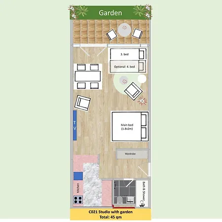 Lejlighed New, With Garden Terrace And Much Privacy *